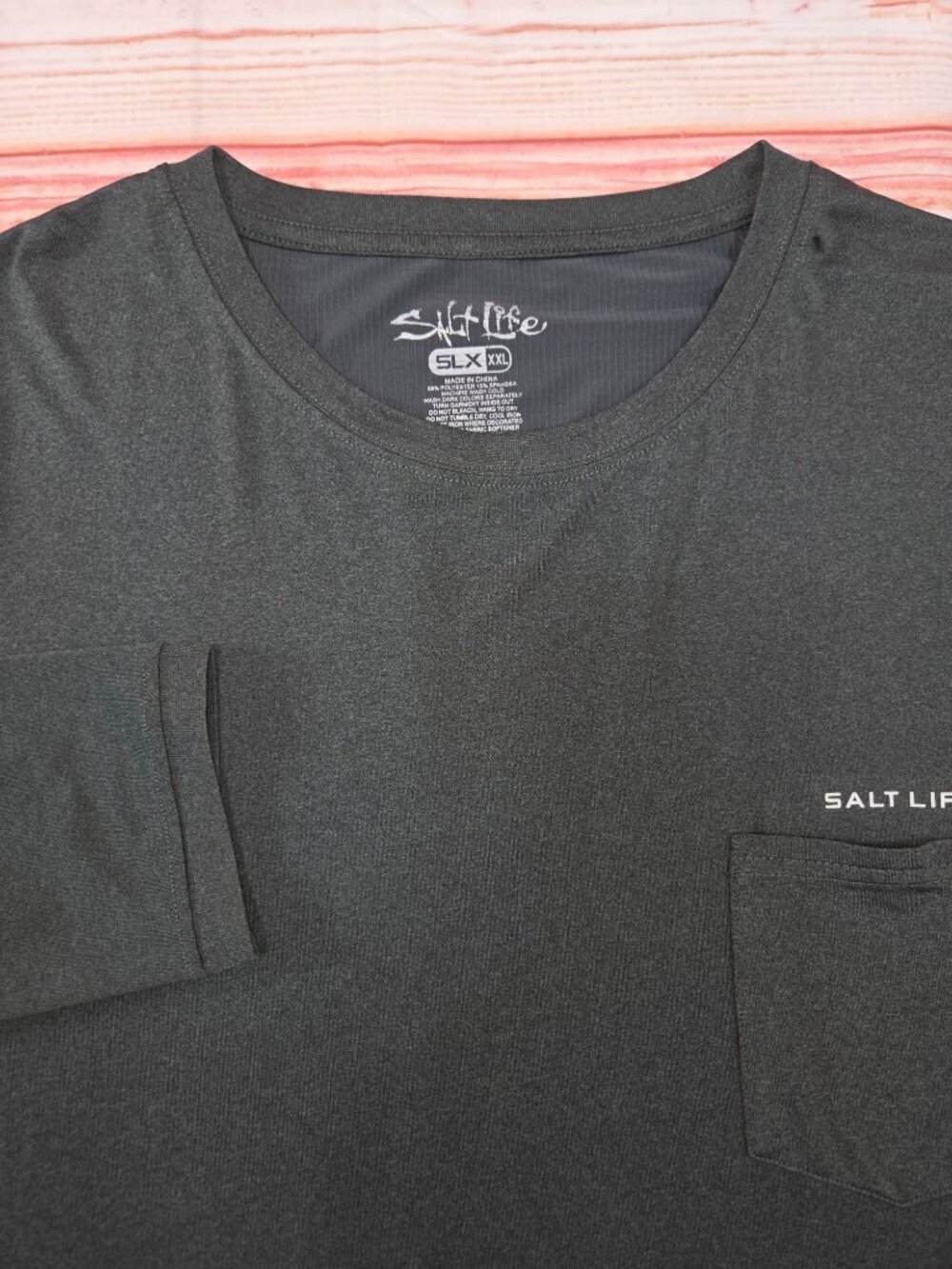 Salt Life SLX Dark Gray Pocket Sun Shirt Size XXL